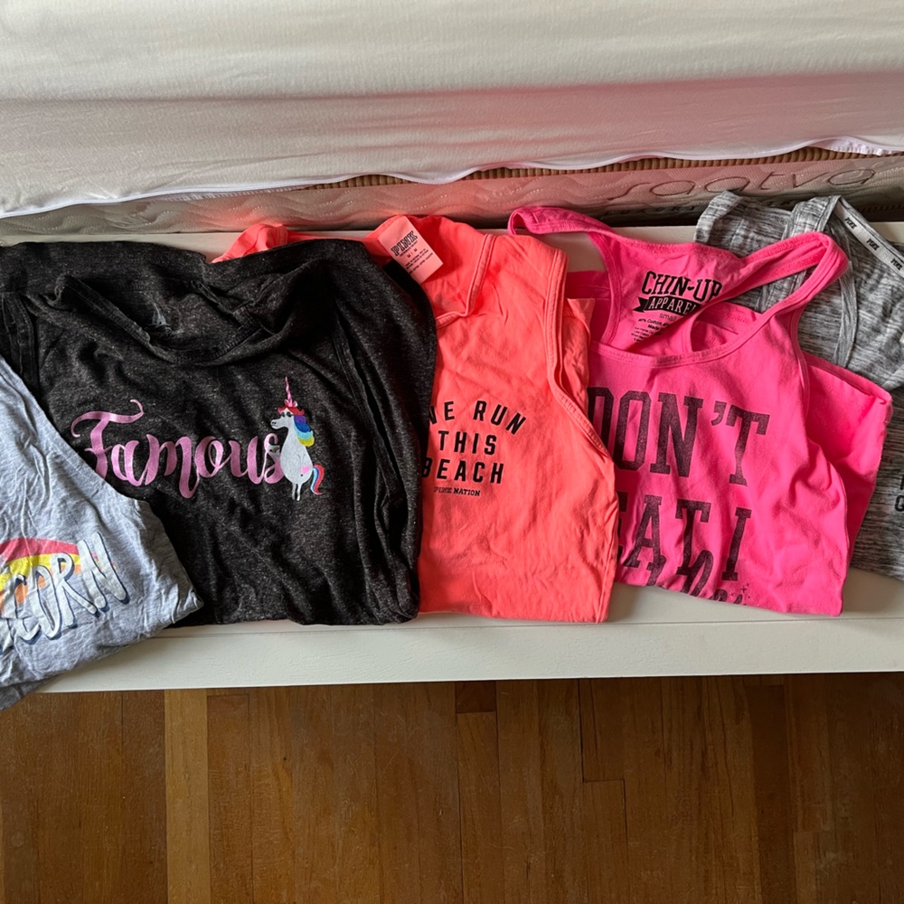 *VS Pink Disney bundle* cute sassy selection of bright workout tops!
